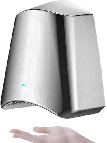 BESTXH Asciugamani Elettrico Commerciale, Asciugamani Elettrico con Filtro Hepa, Interruttore Caldo/Freddo, Alta velocità 10 Secondi, Induzione Automatica, per Il Bagno E La Casa,Brushed