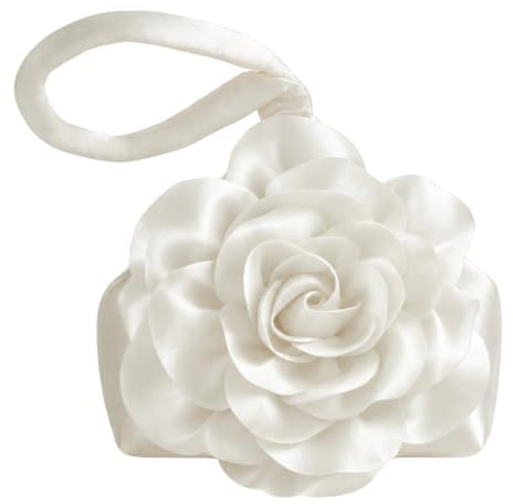 BABEYOND Handtasche Damen mit Rosenverzierung, Elegante Clutch für Abendparty & 1920er Jahre - Abschlussball, Hochzeit Brautzubehör