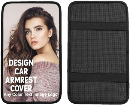 Copertura per bracciolo dell'auto, cuscino per console centrale, design personalizzato, testo/immagine/logo/colore, universale, per SUV e veicoli, in neoprene impermeabile e antiscivolo