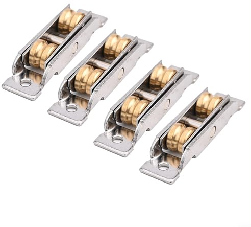 Gdfnmogo 4PCS Sliding Patio Door Roller Replacement Wheels, Stainless Steel and Copper Ball Bearing Wheel Assembly for Sliding Glass Doors, Screen Doors, and(B)