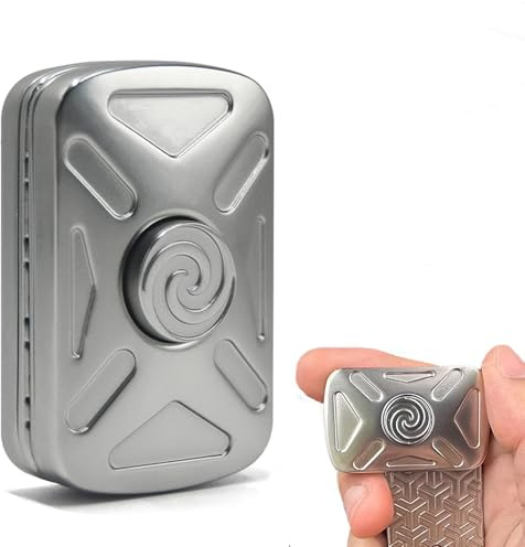 Buffcy Vortex Fidget Slider/Fidget Spinner, Stress Relief toys (Silver) | Infinite Metal Magnetic Fidget Toy, Silent Stress Relief Desk EDC Gadgets Toy for Anxiety, ADHD, Gifts for Adults