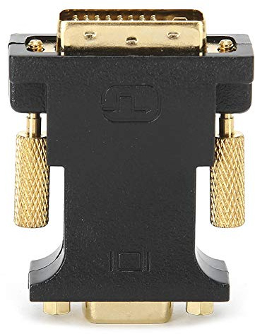 E0401 DVI - I 24+1 Male to VGA Female Adapter, Dual Channel with Chip, Supports 1080P @60Hz, Gold - Plated for Secure Connection, for Desktop Laptop GPU to HDTV Monitor