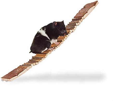 Nagerbrücke, 3 Stück, weich, Ösen zum Aufhängen, Leiter Käfig, Vögel, Chima, HLP 1,5 x 55 x 10 cm, Natur