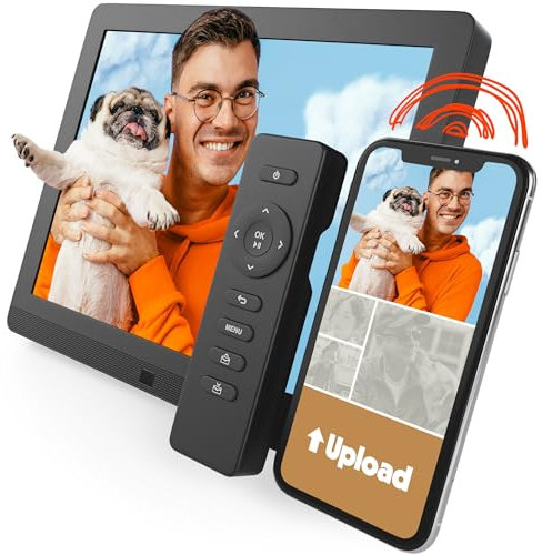 Pix Star - Digitaler Bilderrahmen 10 Zoll mit Bewegungsmelder - Großes Format mit WiFi, USB, SD Karte - Mattes, Anti-Reflex Dispaly in 4/3-2 Jahre Garantie