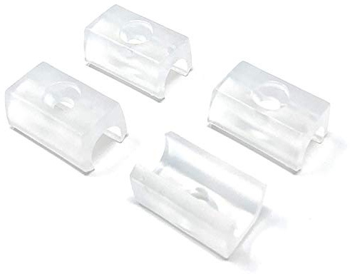 Design61 4er Set für Freischwinger Stuhlgleiter Ø 12mm Klemmschalengleiter mit geräuschdämpfender TPE Fläche