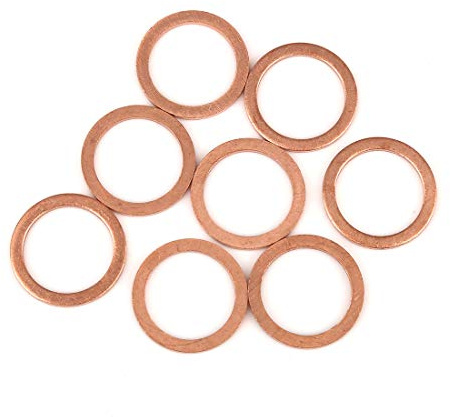 X AUTOHAUX 8 Stück Kupferdichtringe Flachdichtring Für Auto 18x24x1,5mm | Hitzebeständig, Leitfähig, Dicht, Nicht Magnetisch, Robust, Für Hydraulik, Wasser, Kraftstoff, Öl