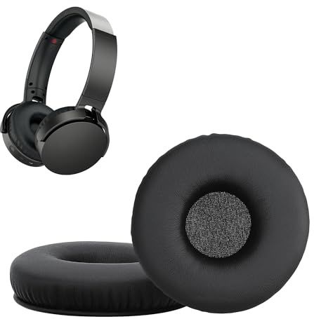 kwmobile 2x Cuscinetto Cuffie Compatibile con Sony Pad - Cuscinetti Ricambio Cuffie Over Ear Simil Pelle - nero