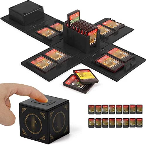 doepeBAE Custodia per carte da gioco per Nintendo Switch,16 in1 Conservazione Protettivo Organizzatore Card Schede di Memoria Supporto per schede per Videogiochi Slot per Schede (Zelda Black)