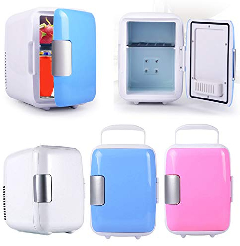 SNAWEN Mini Frigo Elettrico Portabile, Frigorifero Auto Portatile, Mini Frigo 4L, Riscaldamento E Raffreddamento Mini Frigorifero, per Camion Yacht per Ufficio,Blu