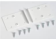 BSM Marketing Kitchen Cupboard Door Hinge Repair KIT Includes Plates and Fixing Screws Brown, Cream, ZINC and White (4, White)