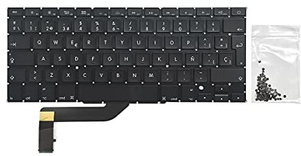 ICTION Nuevo teclado de repuesto para MacBook Pro Retina 15 pulgadas A1398 SP España teclado español con tornillos 2012 2013 2014 2015 año