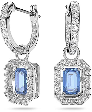 Swarovski Una Ohrringe, Rhodinierte Hängeohrringe mit Strahlenden Swarovski Kristallen