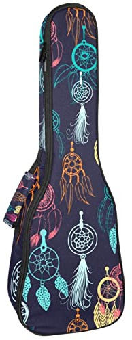 Ukulele väska färgglad drömfångare ukulele fodral för Sopran Tenor konsert 23 tum 10 mm tjock mjuk vadderad justerbara remmar spelväska