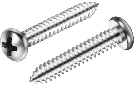 Mellewell #8 x 1-1/2 Pan Head Self Tapping Screw, Pan Head Sheet Metal Screws Wood Screws, Stainless Steel 304 (18-8), 100 Pack