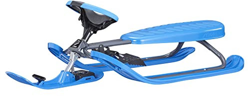 STIGA Snowracer Curve – Robuster Lenkschlitten mit Bremse und Zugseilwinde – Stahlrahmen Bobschlitten für Kinder und Erwachsene bis 90 kg – Winter Schlitten ab 7 Jahren