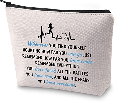 BAUNA Laufgeschenk Läufer inspirierendes Geschenk Marathon Läufer mit Reißverschluss Tasche Make-up-Tasche, When Run
