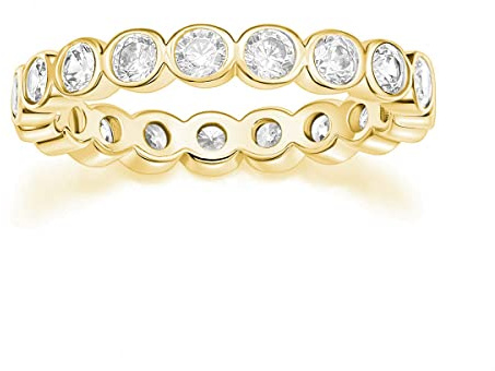 Zakk Eternity Ring Damen Ewigkeitsringe Vorsteckring 4mm Schmal Zirkonia Verlobungsringe Eheringe Trauringe Memoire Ringe