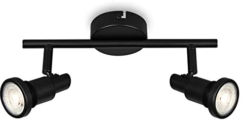 Briloner Leuchten - LED Deckenlampe Badezimmer, verstellbar, LED Deckenleuchte Bad, IP44, warmweiße Lichtfarbe, GU10, Schwarz, 275x80x123 (LxBxH)
