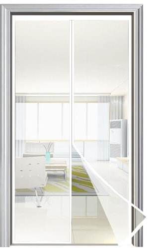 Magnet Fliegengitter für Balkontür 100x230cm weiß, Premium Insektenschutz Tür, Fliegenschutztür Terrassentür Selbstklebend Ohne Bohren