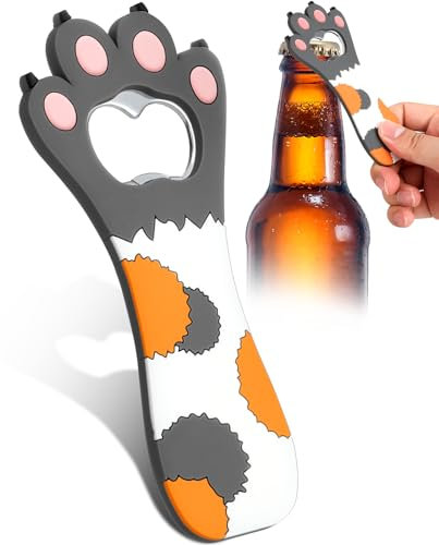 Buleens Apribottiglie magnetico per frigorifero, simpatico regalo per gli amanti dei gatti, birra coca cola, barista, apribottiglie magnetico in metallo per frigorifero