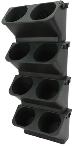 Asixxsix Macetero Vertical para Jardín, Macetero Apilable de 4 Niveles, Fácil de Instalar y Mover, Resistente Al óxido y Resistente, para Verduras, Flores, Hierbas, para Patio, Exterior