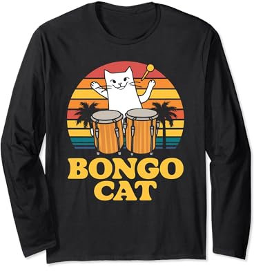Bongo-Katze im Retro-Look Langarmshirt