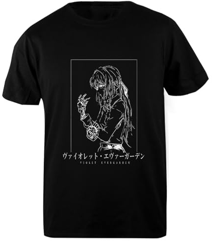 Violet Evergarden Skull Hand T-Shirt Homme Basic Coton Noir
