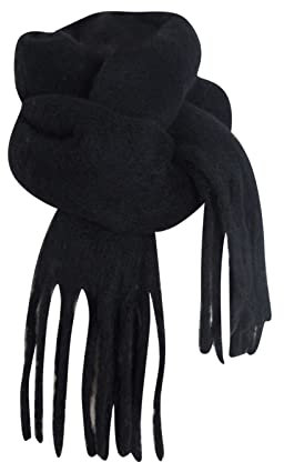 Handschuh Mütze Schal Set Damen klobig, übergroß, Winter, warmer Schal, große Schals, Wickelschal compatible with Motorrad Schal Winter Schal Blau Damen compatible with Motorrad (Black, One Size)