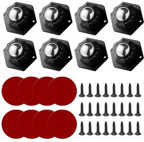 4 Pezzi Ruote Per Mobili, Rotelle Per Spostare Mobili Autoadesive, Rotelle Per Mobili Pesanti Caricare 400kg Ruote Per Spostare Pesanti(Black)