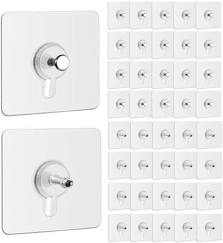 40 Stück Bilderhaken Selbstklebend, Transparent Klebehaken Bilder Aufhängen Ohne Bohren, Klebeschrauben Klebenagel für Bilderrahmen, Poster, Fotos, Dekorative Gemälde