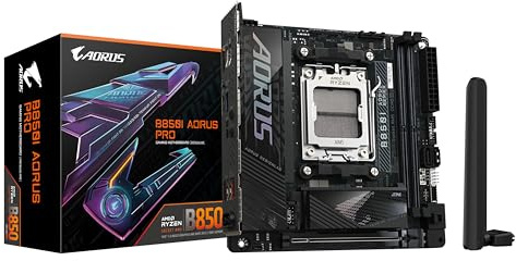 GIGABYTE B850I AORUS PRO Motherboard - Unterstützt AMD Ryzen 9000 Serie CPUs, 8+2+1 Phasen Digital-VRM, bis zu 8400MHz DDR5 (OC), 1xPCIe 5.0 + 1xPCIe 4.0 M.2, 2.5LAN, WiFi 7, USB 3.2 Gen 2