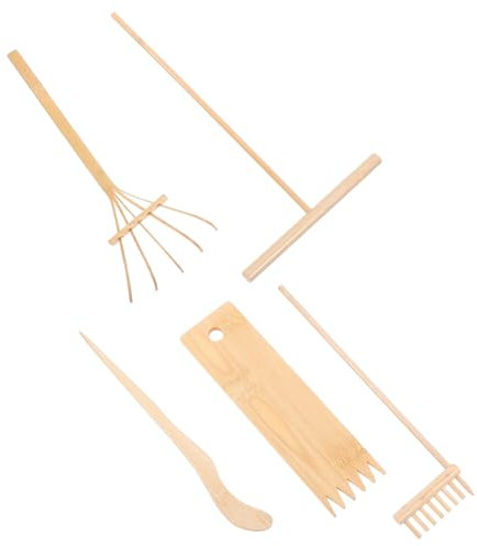 ibasenice 5pcs Zen Garden Tools for Miniature Sand Tray Includes Rake Push and Needle for Relaxation and Meditation Decor