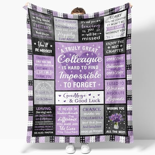AOWINS Leaving Gifts for Colleagues Women, Leaving Gifts for Women, Colleague Leaving Gifts, Farewell Gifts for Coworkers, Thank You Gifts for Leaving Work, Leaving Blanket 150X130CM