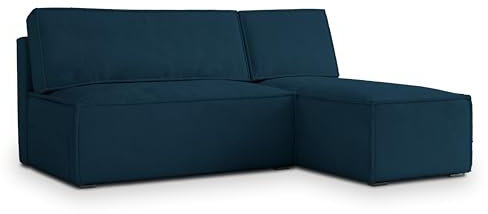 Masseno Ecksofa BRISO M mit Schlaffunktion L-Form, Sofa mit Bettkasten, Wohnzimmersofa, Couch, Soffa, Bettsofa, Couchgarnitur- Blau, Monolith 77