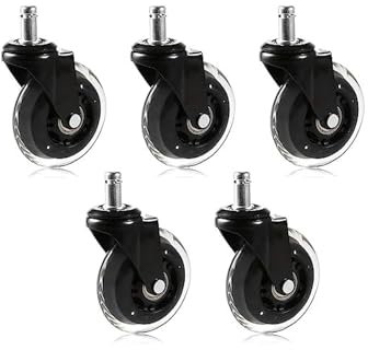 5pcs Casters Office Chair Hard Floor Casters For Home Office Chair Wheels Replacement Universal Wheel