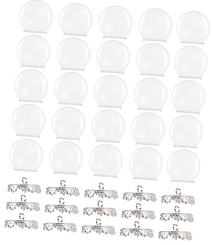 Anneome 30stücke Teiliges Set Mini Glasball Anhänger Aus Transparentem Glas Mit Silber-kronenfassung Für Diy Schmuck Basteln Von Ohrringen Armbändern Und Einzigartigen Anhängern