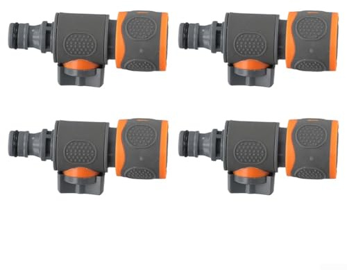 Donkivvy 4Pcs Quick Release in Line Shut Off Valve, Garden Hose Pipe in Line Tap Shut Off Valve Fitting Connect Adaptor Tools(4)
