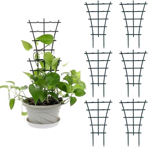 6 Pièces Tuteur Plante Grimpante,Treillis pour Plantes Grimpantes Exterieur Support Grimpant D'intérieur Concombre Jardin Rosier Trellis Bambou de Fraisier,pour Interieur Petit Plant Treillage Planter