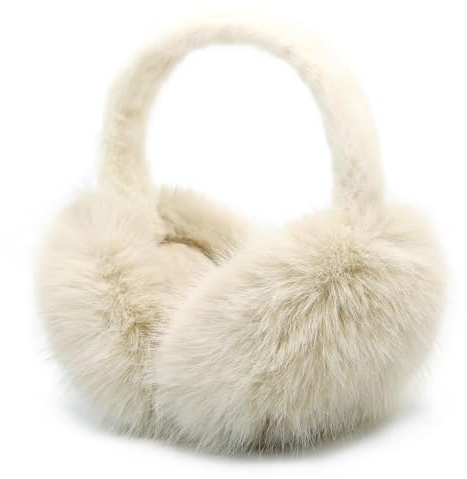 SEYUFN Plüsch Ohrenschützer Damen Winter Ohrenwärmer Faltbare Ohrenschützer Damen Earmuffs Weich Teenager-Mädchen (Hellkhaki)