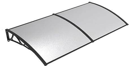Durable Black Door Awning Canopy - 60x120cm Polycarbonate Patio Cover for Rain & Snow Protection - Stylish Window Awning for Entrances & Outdoor Spaces