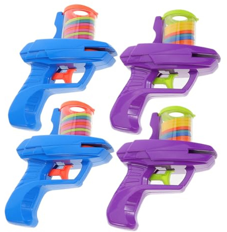 UKCOCO 4piezas Pistola Ovni de Zanahoria Proyector de Discos Voladores para Juguetes de Platillo Juego de Discos Voladores para Exteriores Parques Patios