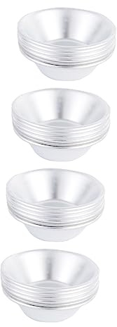 Alipis 25 piezas Moldes Tartaletas Reutilizables de Aluminio para Hornear Postres Cupcakes y Gelatina Accesorio de Repostería Hogar
