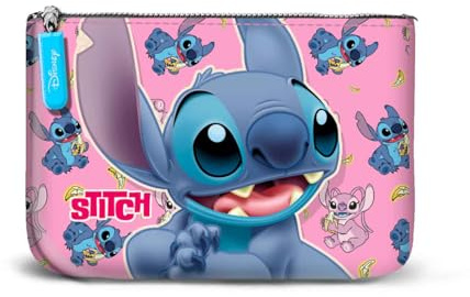 Disney Lilo et Stitch Surprise-Petit Porte-Monnaie Carré, Bleu, 13 x 10 cm