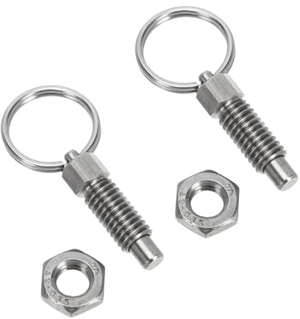 Tofficu 2pcs Stainless Steel Spring-loaded Plunger Pins Safety Indexing Pins with Portable Design for Easy Installation and Machine Accessories