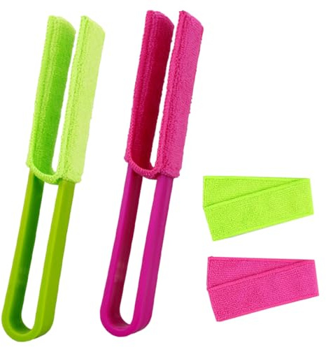 GANAZONO Blinds Cleaning Brush Set for Air Conditioner Vents, Washable Brush Heads, PP Superfine Fibre Blind Duster Tool for Shutter and Fan Gaps