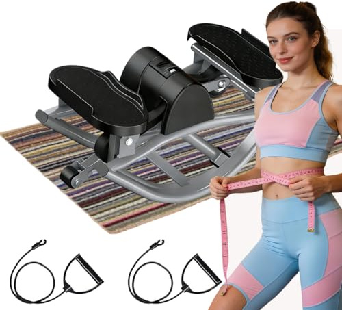 YMXBHN Rock Stepper Side to Side Low-Impact Rocking Stepper for Home Exercise Compact Side Stepper with Resistance Bands Quiet Lateral Exercise Machine for Full Body Workout