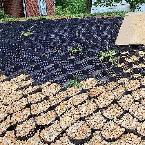 Permeable Polyethylene Geo Grid for Decomposed Granite Paths, Parking Lots, Soil & Grass - 3 Feet Durable Ground Stabilization Solution
