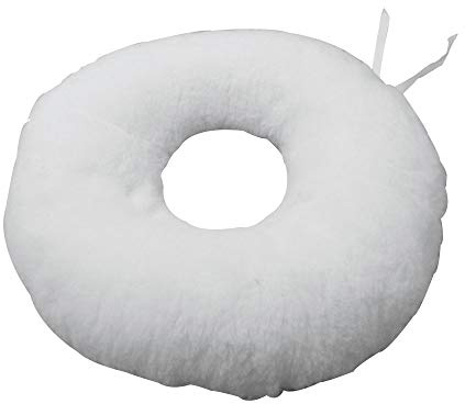 Obbocare Cojín Antiescaras Redondo con Agujero. Cojín Anatómico de Fibra Siliconada en Forma Donut para Silla de Ruedas, Oficina y Coche. Cojín Postural Blanco para Prevención de Úlceras. 41x41x11 CM