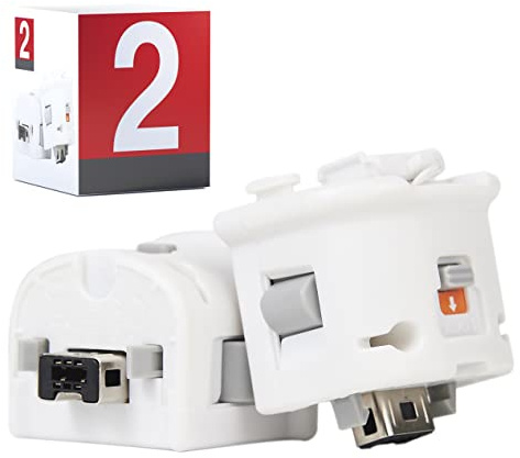 GIRIAITUS Wii Motion Plus Adapter Externe Fernbedienung mit Bewegungssensor, Weiß, 2er-Pac