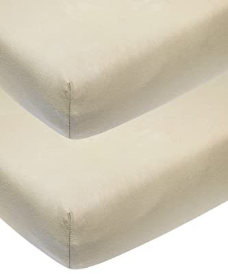 Meyco Spannbettlaken 2er Pack Babywiege 40x80/90cm Jersey Sand | 100 % Baumwolle - Oeko Tex zertifiziert - Spannbetttuch - Rundum-Gummizug - atmungsaktiv & hautfreundlich